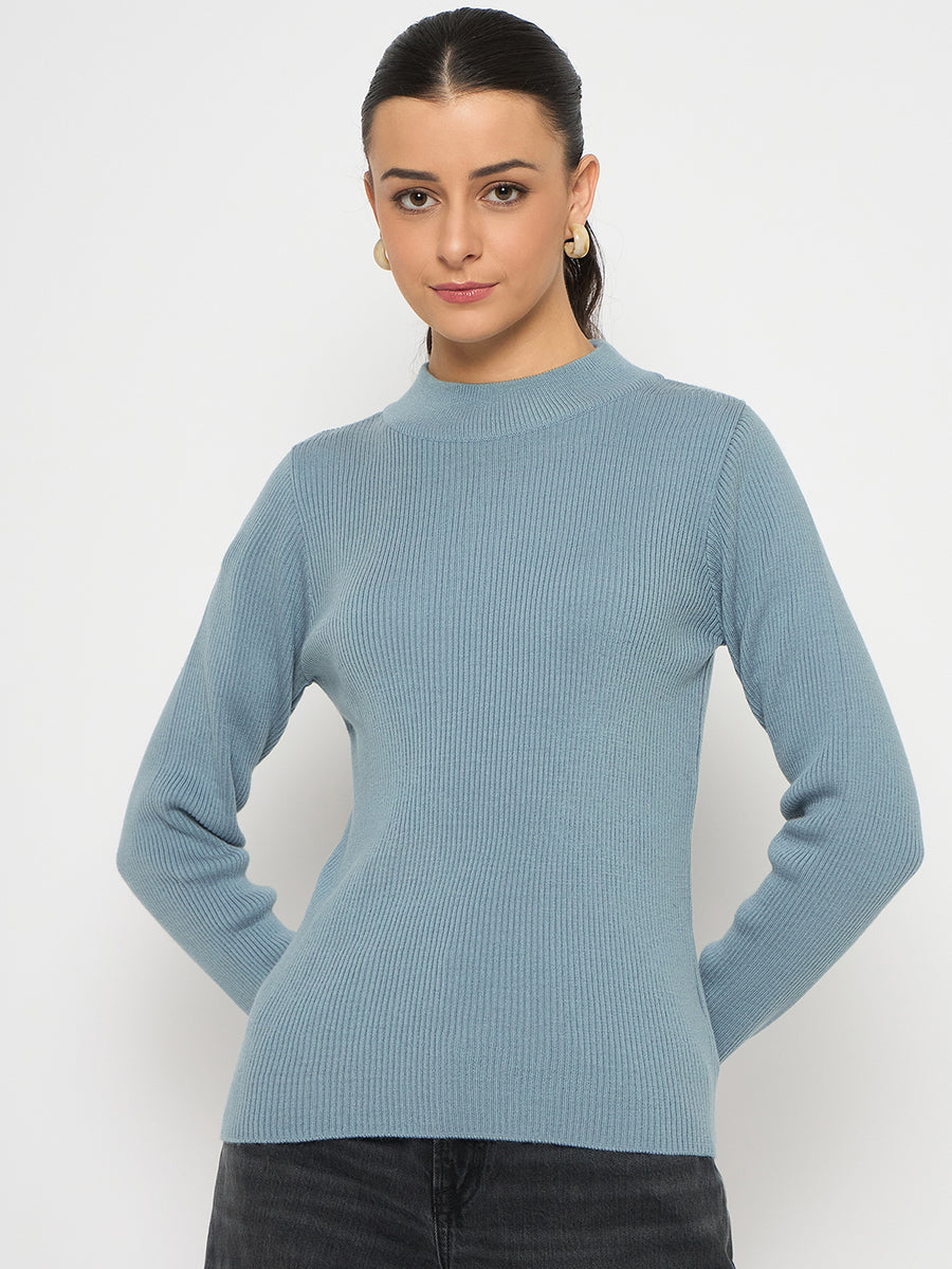 Madame Mock Neck Sky Blue Skeeve