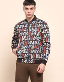 Camla Barcelona Typography Printed Multicolor Varsity Jacket