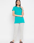 mSECRET Green Round Neck Cotton Tshirt