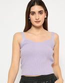 Madame Sleeveless Solid Mauve Sweater