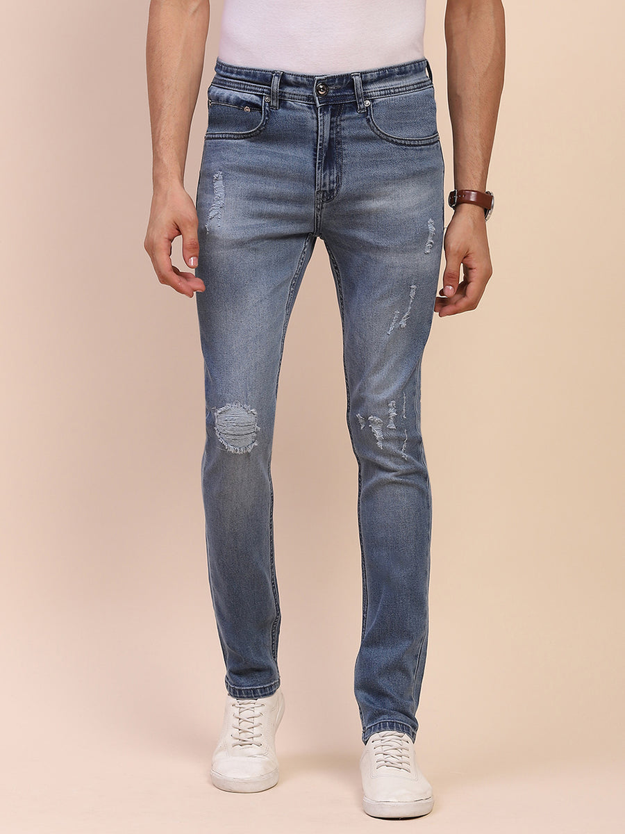 Camla Barcelona Stone Wash Ripped Cotton Blue Denim