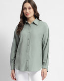 Madame Dusty Green Regular Full Sleeve Shirt