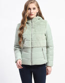 Madame Dual-Textured Mint Puffer Jacket