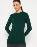 Madame Mock Neck Solid Green Skeeve