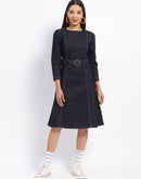 Madame Belted A Line Denim Dress