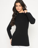 Madame Mock Neck Solid Acrylic Black Skeeve