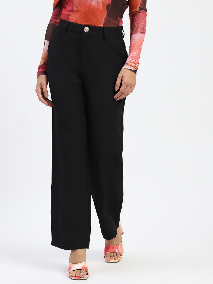 Madame Black Straight Fit Trousers