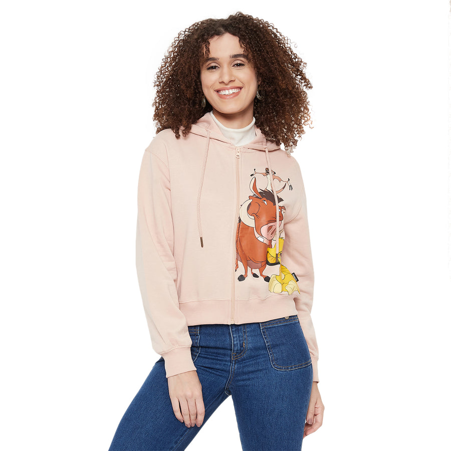 Madame Women Disney Printed Peach Sweat-Shirt