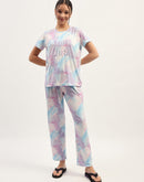 mSECRET Printed Mauve Nightsuit Set