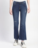 Madame Ripped Frayed Hem Flared Denim