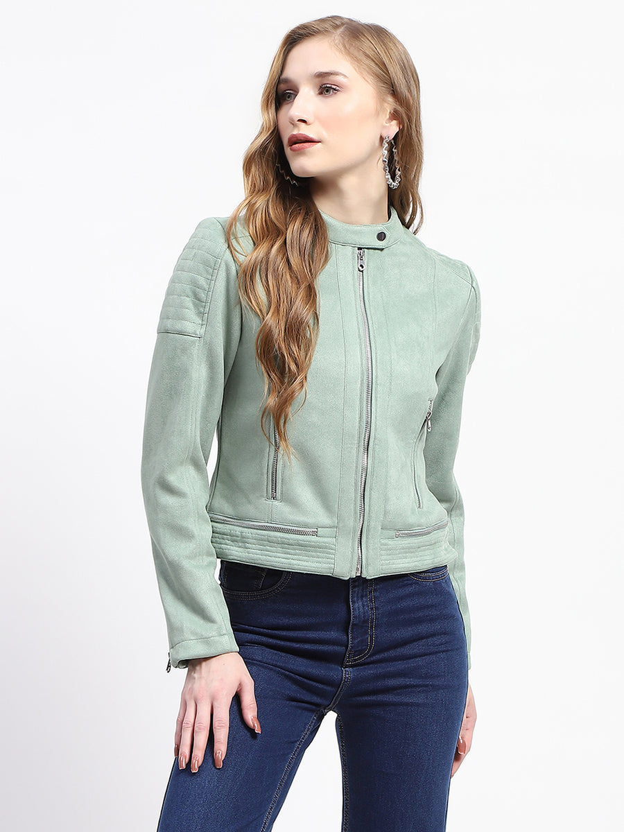 Madame Mint Faux Suede Biker Jacket