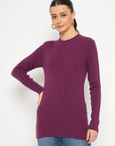 Madame Mock Neck Solid Purple Skeeve