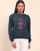 Camla Barcelona Cotton Disney Printed Teal Sweatshirt