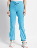 mSECRET Solid Blue Mid Rise Track pants