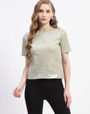 Madame Green Crew Neck Cotton T-shirt