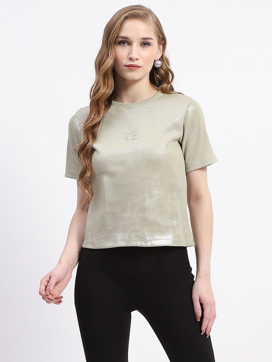 Madame Green Crew Neck Cotton T-shirt