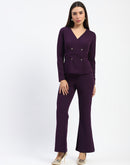 Madame Purple Double-Breasted Co-ord Set