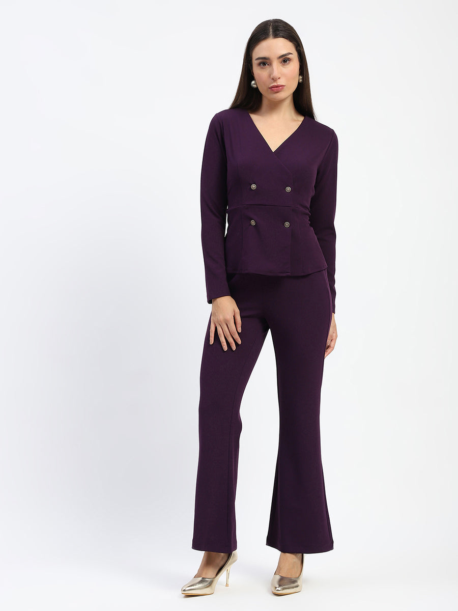 Madame Purple Double-Breasted Co-ord Set