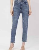 Madame Light Distressed Mid Blue Slim Fit Jeans