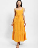 Madame Cami Neck Orange Tiered Maxi Dress