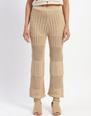 Madame Cotton Crochet Brown Wide Legged Trousers