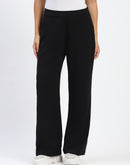 Madame Wide Legged Solid Black Trousers