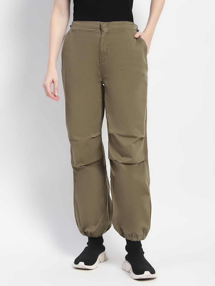 Madame Relax Fit Olive Cotton Joggers