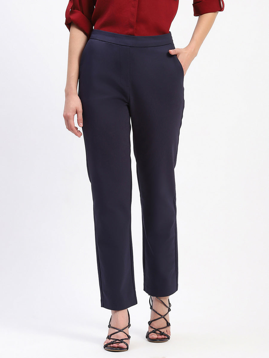 Madame Straight Fit Navy Trousers