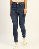 Madame Skinny Fit Raw Hem Cotton Dark Blue Denim