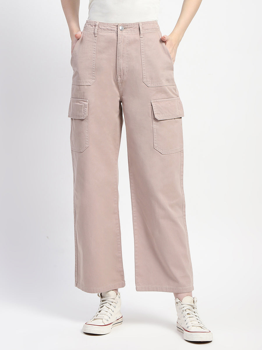 Madame Relax Fit Straight Khaki Cargo Pants