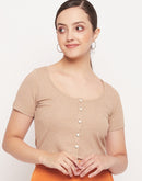 Madame Scoop Neckline Cotton Crop Top