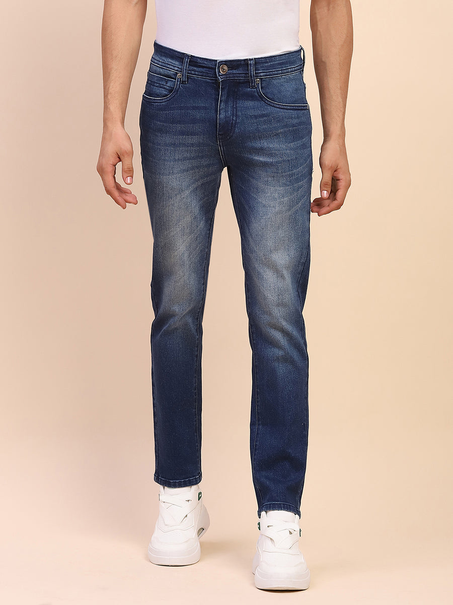 Camla Barcelona Ripped Mid Rise Whiskered Denim Blue Denim