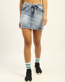 Madame Blue Cotton Denim Skirt