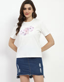 Madame Graphic Print White Cotton T-Shirt