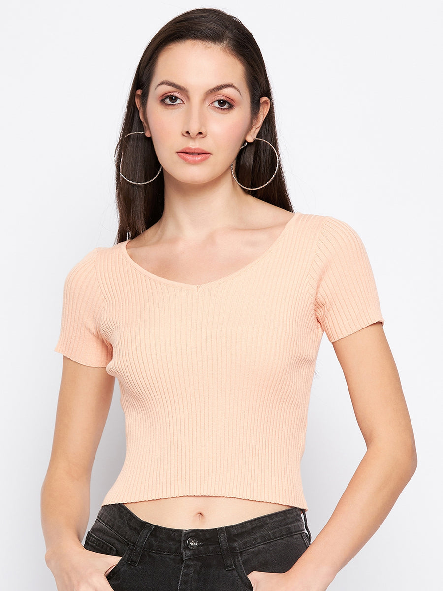 Camla Barcelona Cotton Scoop Neckline Crop Top, Buy SIZE S T- Shirt Online  for