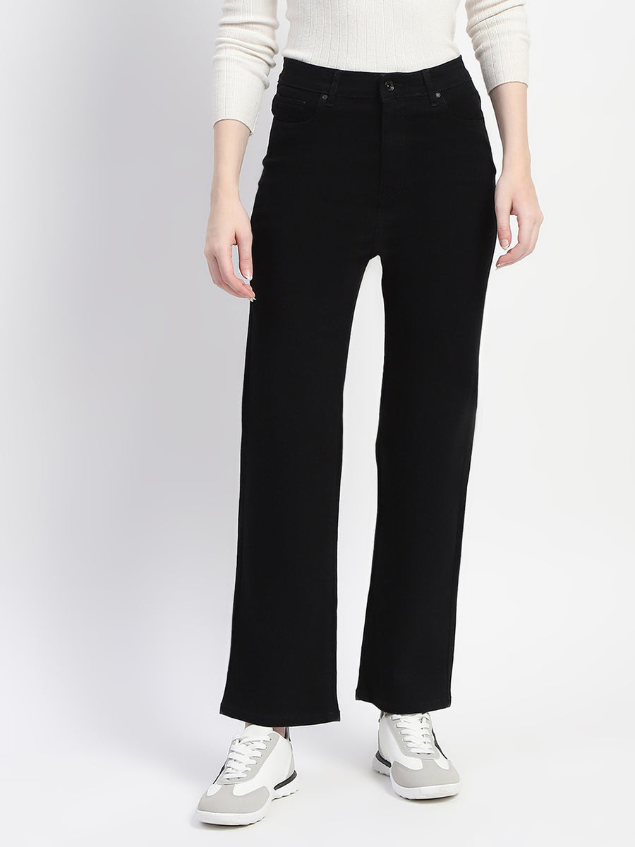 Madame Straight Fit Black Cotton Denim