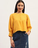 Madame Bishop Sleeve Mustard Yellow Top