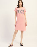 mSECRET Printed Peach Cotton Night Dress