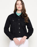 Madame Cotton Blend Jet Black Denim Jacket