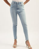 Madame Skinny Fit Raw Hem Cotton Ice Blue Denim