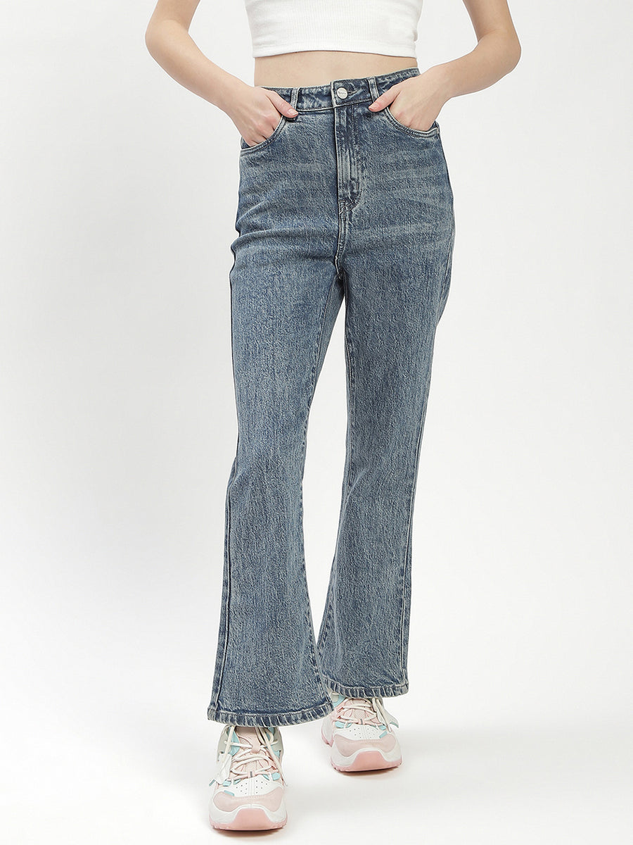 Madame Blue Whiskered Flared Jeans