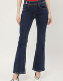 Madame Cut Seam Carbon Blue Flared Jeans