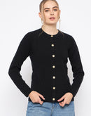 Madame Round Neck Black Cardigan