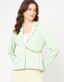 Madame Chain Adorned Mint Green Blazer