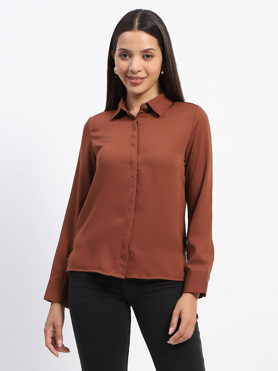 Madame Collared Button Down Cuffed Shirt