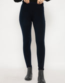 Madame Skinny Fit Solid Navy Blue Tights