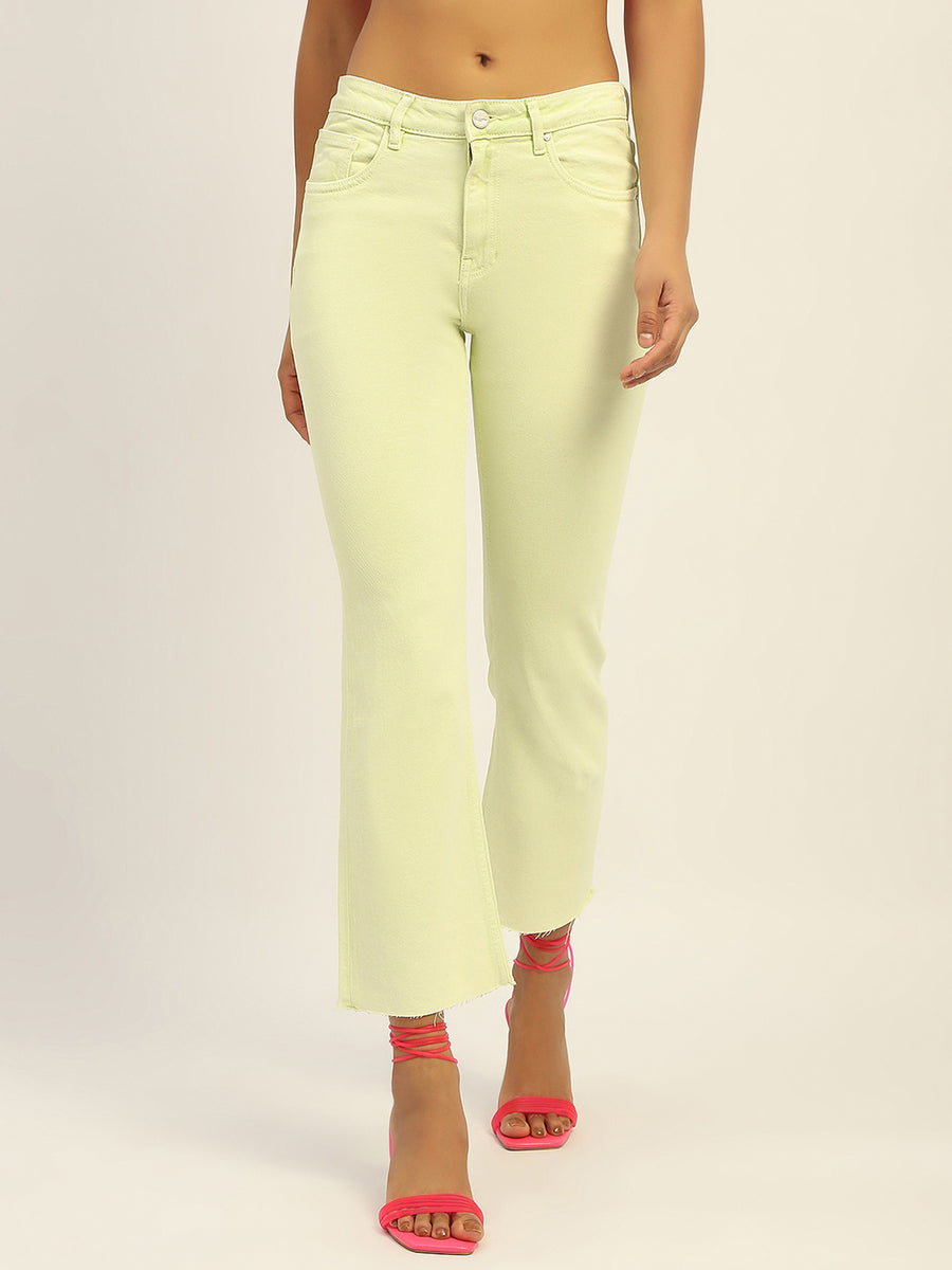 Madame Mid Rise Cotton Green Denim