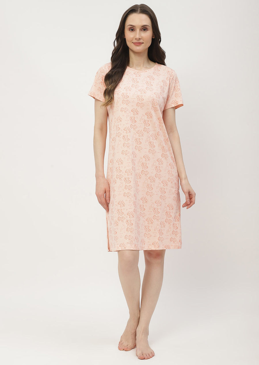 mSECRET Disney Printed Peach Night Dress