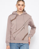 Madame Cotton Blend Printed And Handwork Detailed Brown Sweatshirt