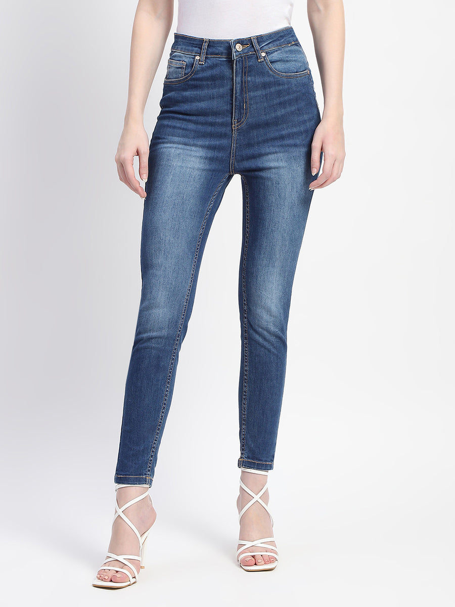 Madame Whiskered High Waist Skinny Fit Denim